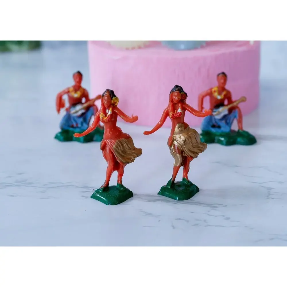 VTG Hula Umbrella Cake Topper Cocktail Pick LOT Retro MCM Pool Hawaii Tiki Party